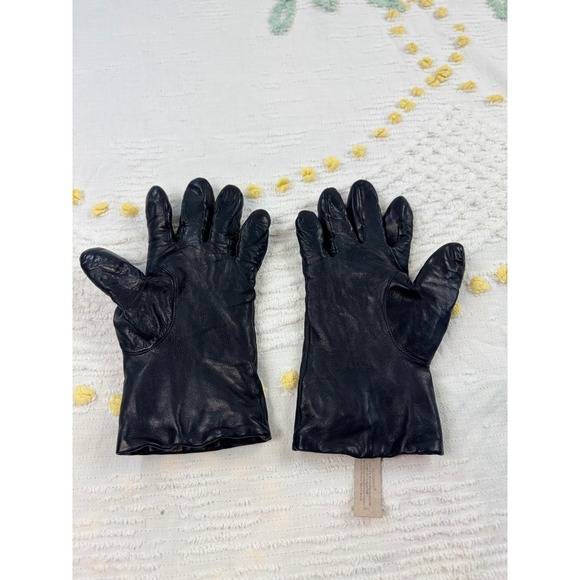 Isotoner Leather Gloves Cashmere Lined Women's Size 8.5 Black Gloves - Picture 1 of 6